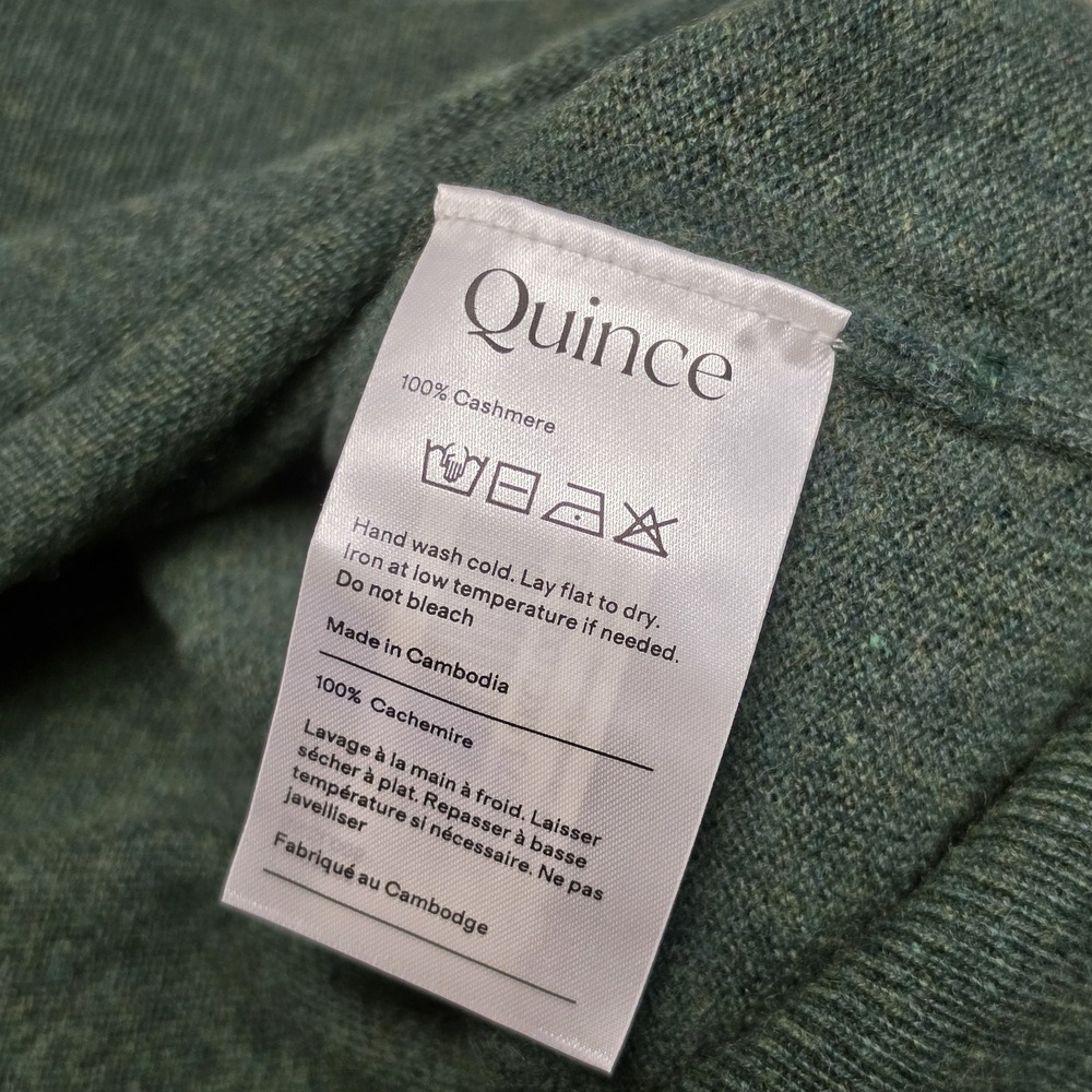 Quince Womens Mongolian Cashmere Crewneck Sweater Forest Floor Green Sz M NWT - Picture 7 of 8